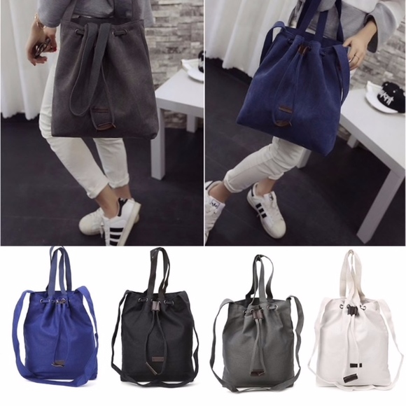 Handbags - NEW! Canvas Tote w/Shoulder & Hand Strap